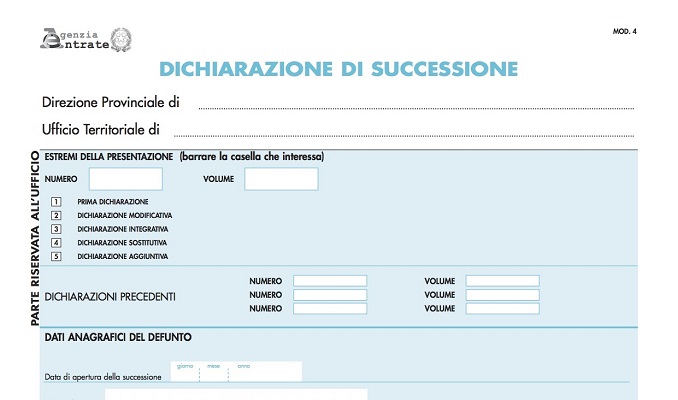 Pratiche e dichiarazioni di successione